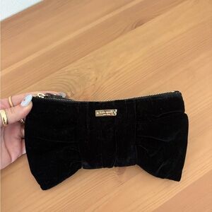 Kate Spade Black Velvet Bow Wallet
